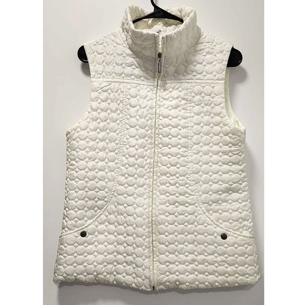 White Quilted Sleeveless Vest